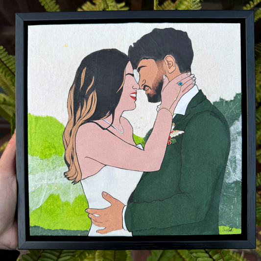 Handmade Couples Portrait Paper Collage